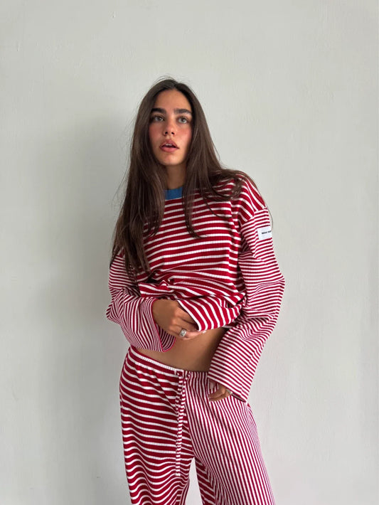 RED STRIPED PULLOVER