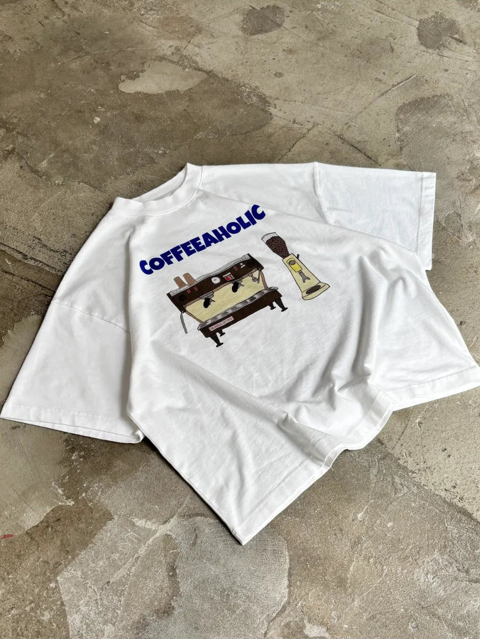 COFFEEAHOLIC CROPPED TEE
