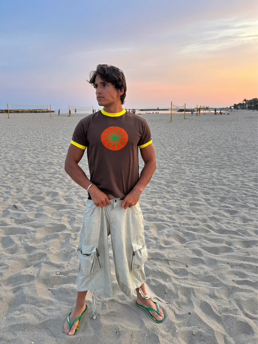 ORANGE SUN SLIM RIB TEE
