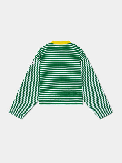 GREEN STRIPED PULLOVER