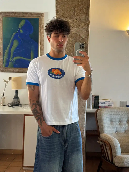 ORANGE SLIM RIB TEE