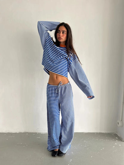 BLUE STRIPED PANTS