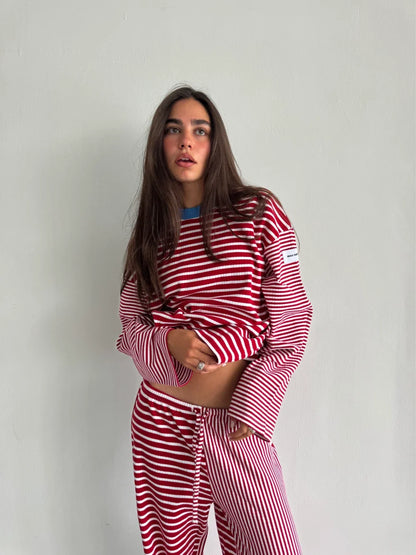 RED STRIPED PULLOVER