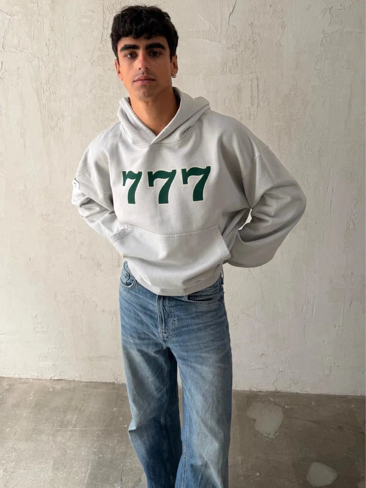TRIPLE 7 GREY HOODIE
