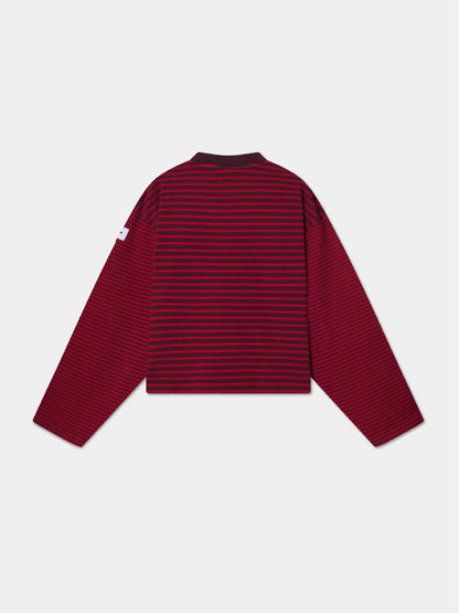 WINE STRIPED PULLOVER