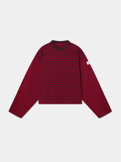WINE STRIPED PULLOVER