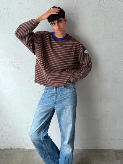 CHOCOLATE STRIPED PULLOVER