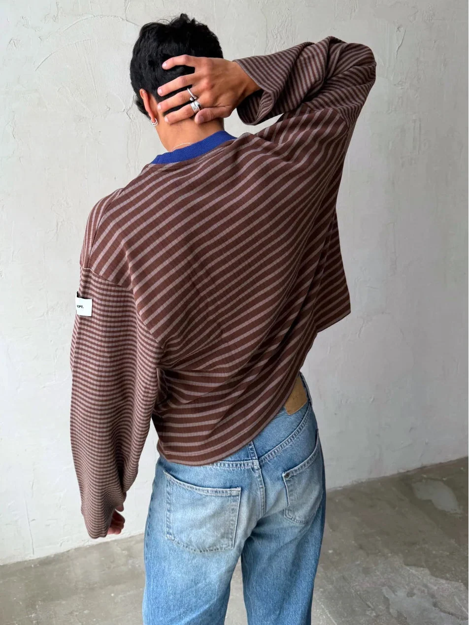 CHOCOLATE STRIPED PULLOVER