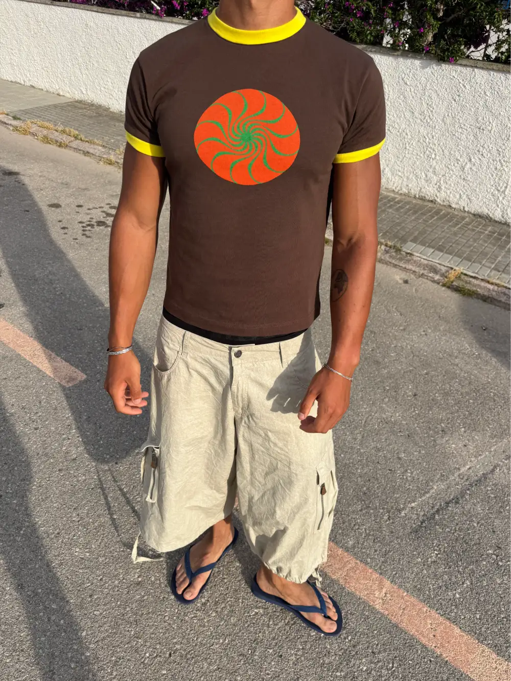ORANGE SUN SLIM RIB TEE