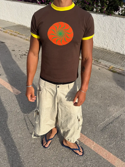 ORANGE SUN SLIM RIB TEE