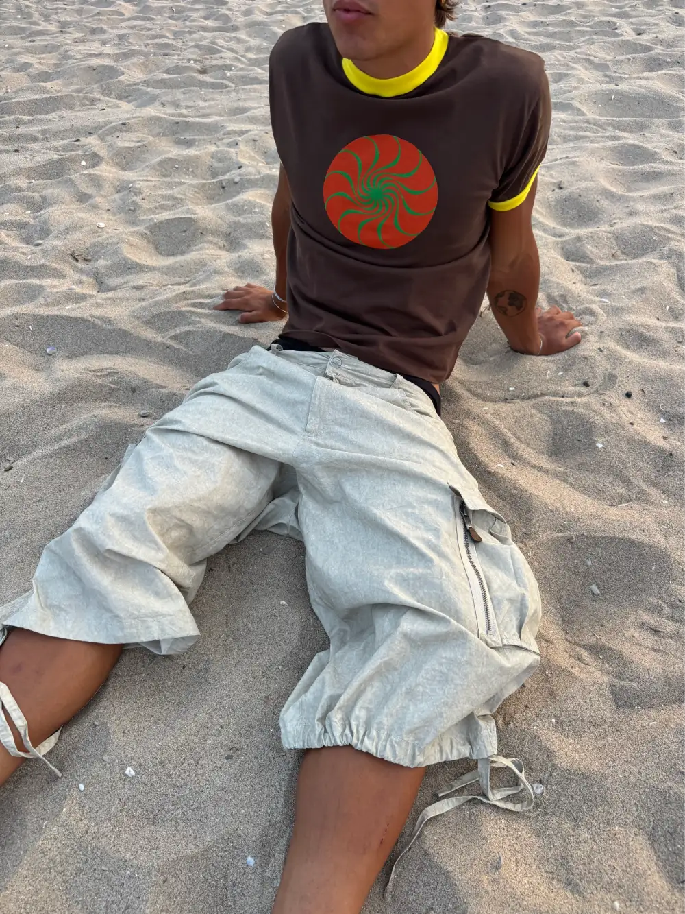 ORANGE SUN SLIM RIB TEE
