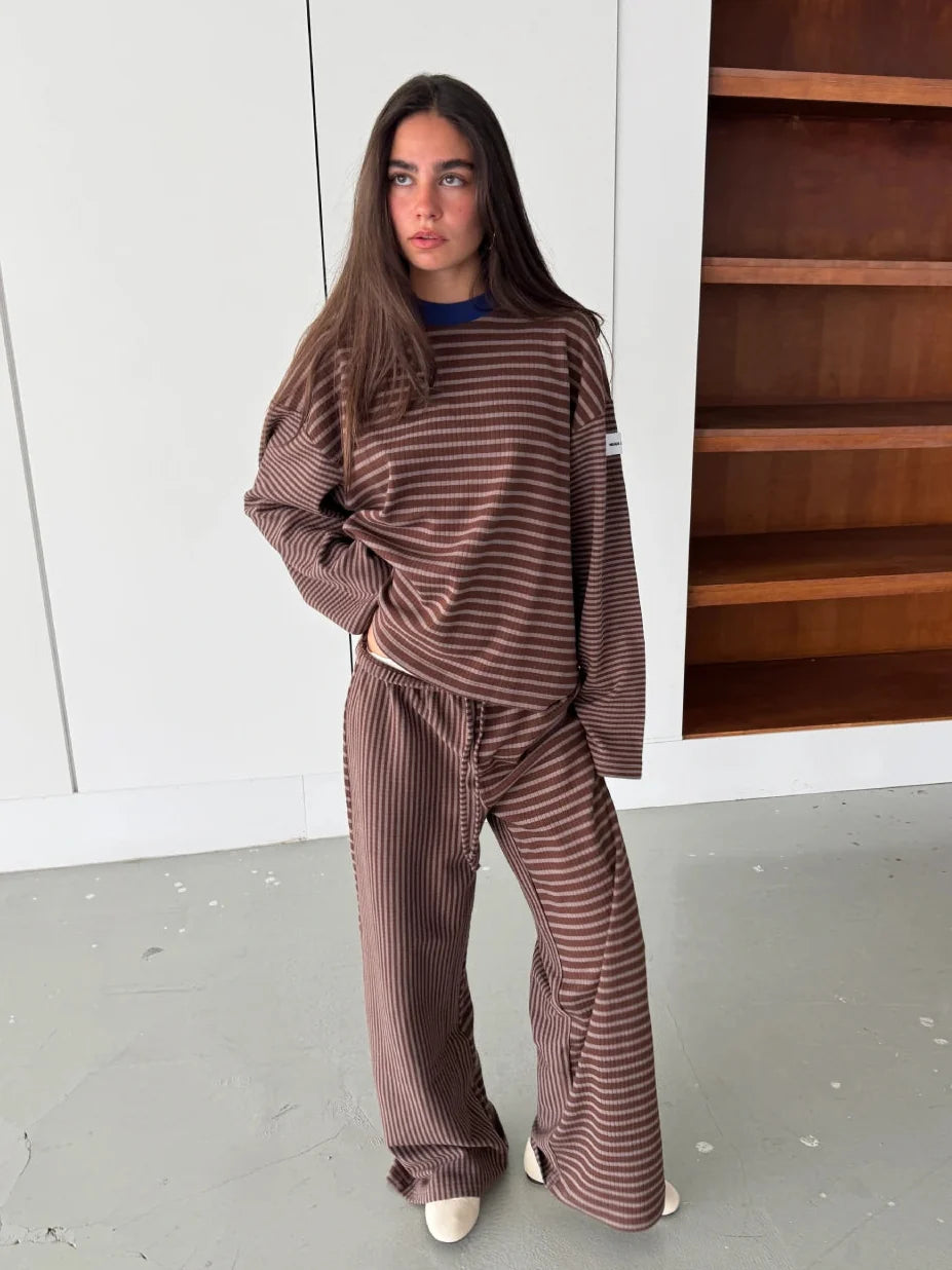 CHOCOLATE STRIPED PULLOVER