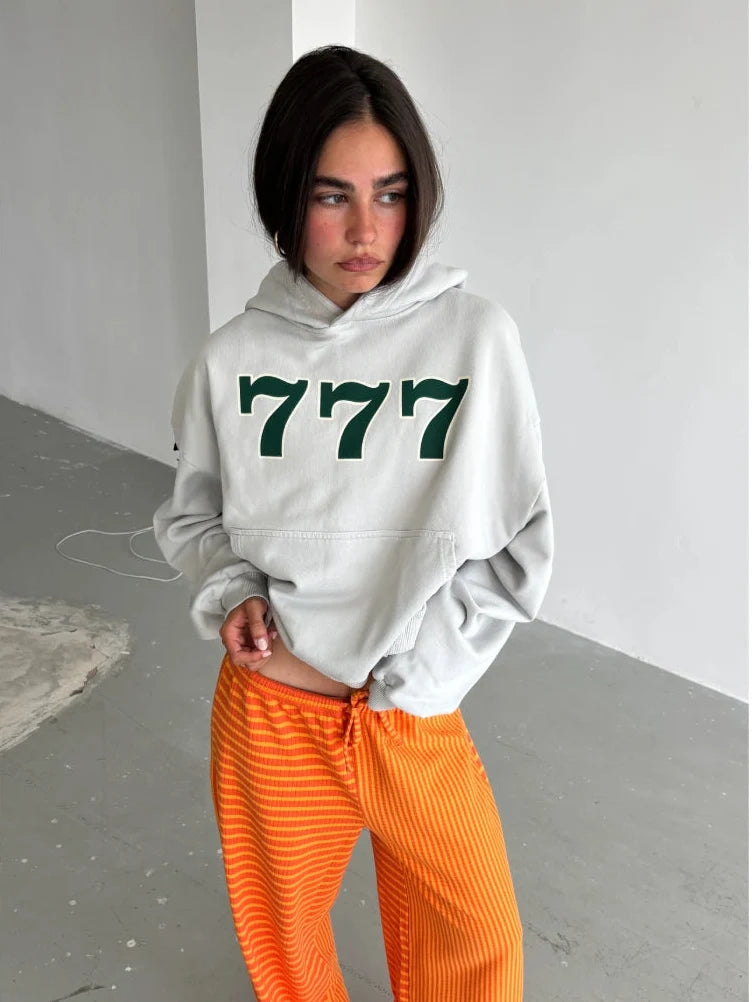 TRIPLE 7 GREY HOODIE