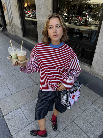 RED STRIPED PULLOVER