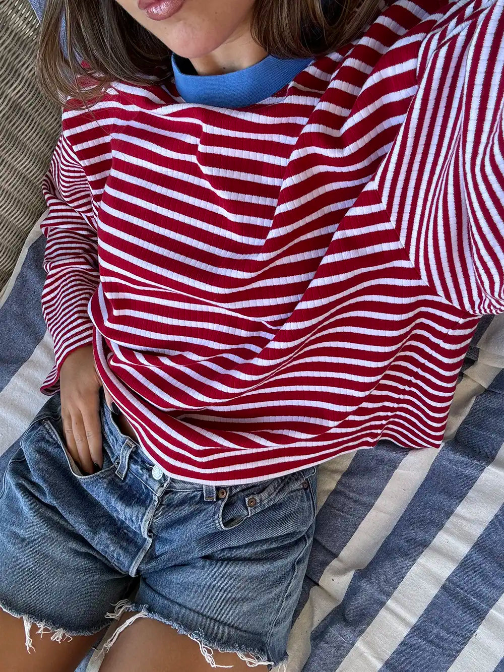 RED STRIPED PULLOVER